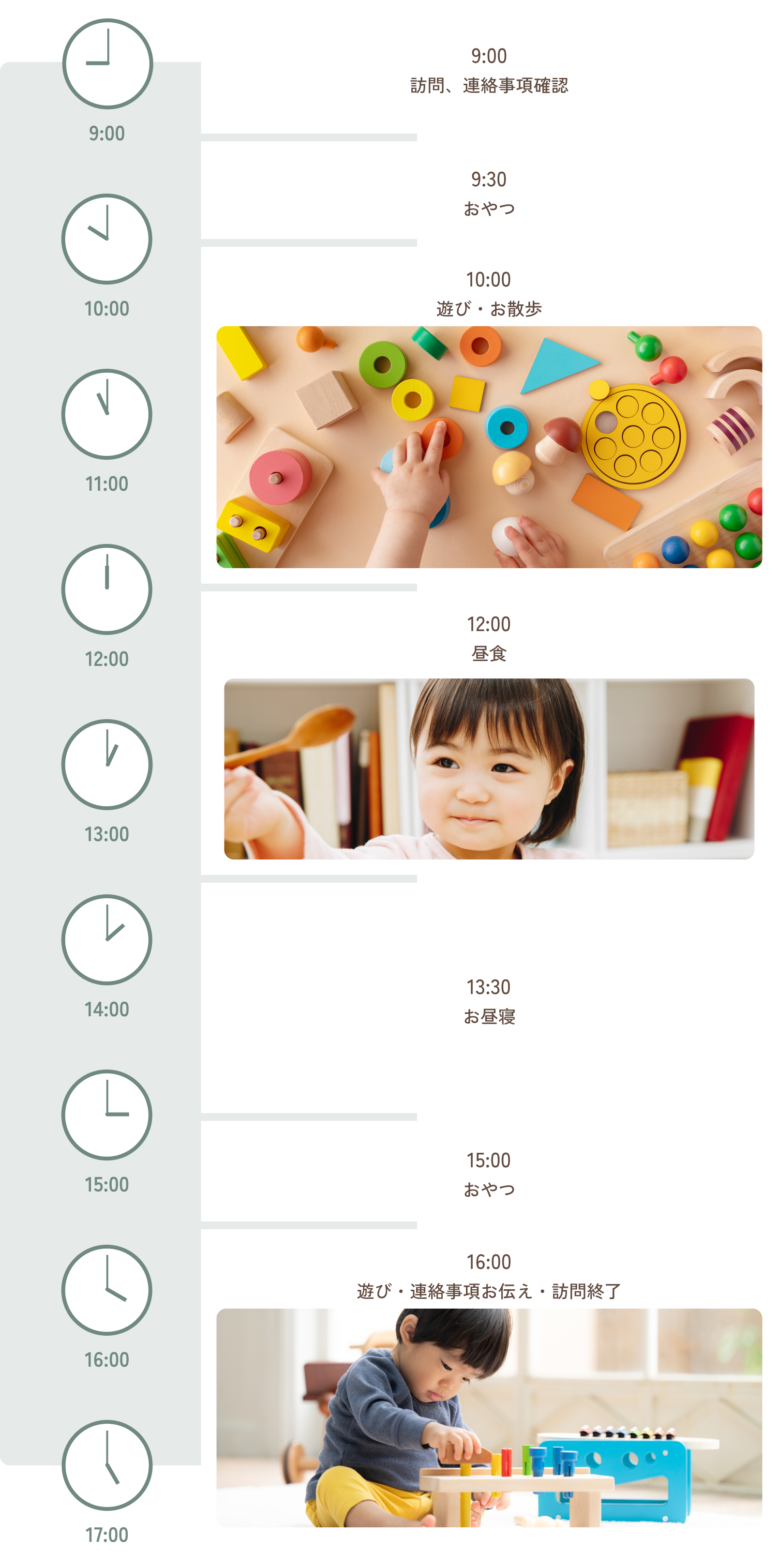 居宅型訪問保育の1日（例）